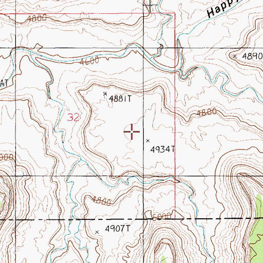 Topographic Map of Happy Canyon Airport, UT