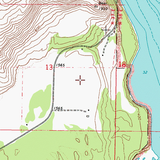 Topographic Map of Flat Creek Field, WA