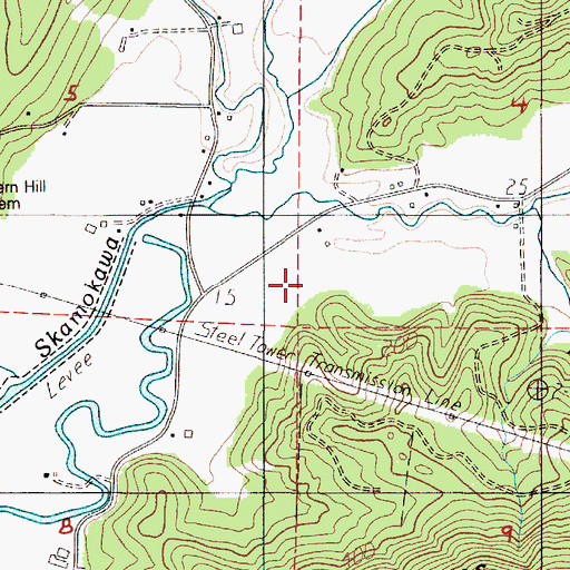 Topographic Map of Skamokawa East Valley Airport, WA