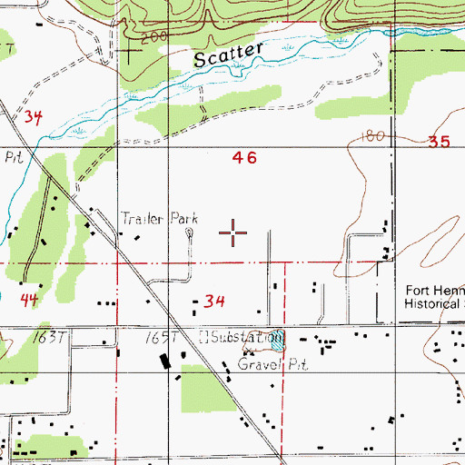 Topographic Map of Skatter Creek Airport, WA