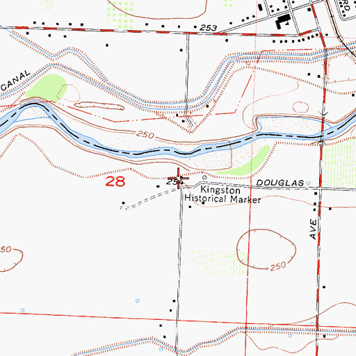 Topographic Map of Kingston Historical Marker, CA