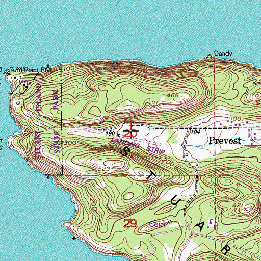Topographic Map of Stuart Island West Airport, WA