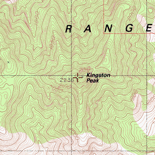 Topographic Map of Kingston Peak, CA