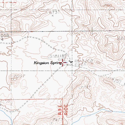 Topographic Map of Kingston Spring, CA