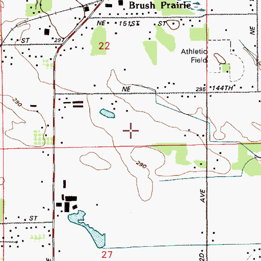 Topographic Map of Brush Prairie Aerodrome, WA