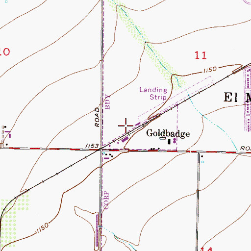 Topographic Map of Goldbadge, AZ