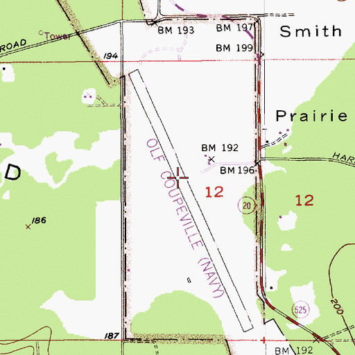 Topographic Map of Coupeville Naval Outlying Field, WA