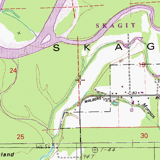 Topographic Map of Israel's Farm Airport, WA