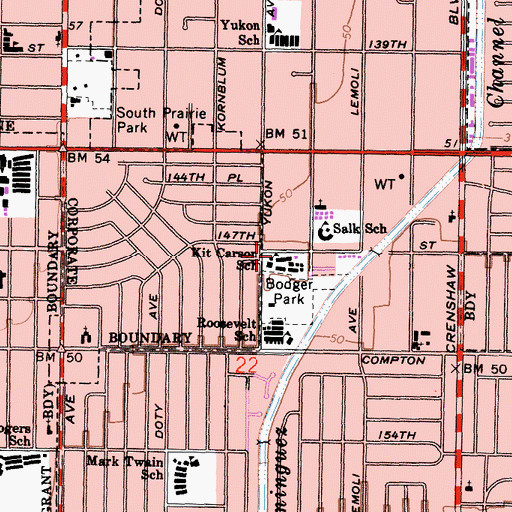 Topographic Map of Kit Carson School, CA