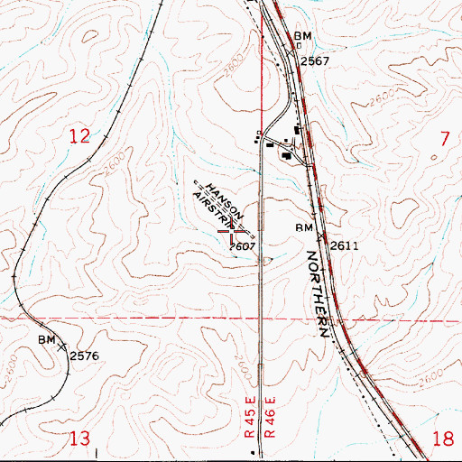 Topographic Map of Schoepflin Airport, WA