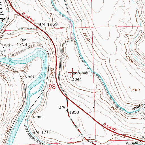 Topographic Map of Blowout Bench Airport, WA