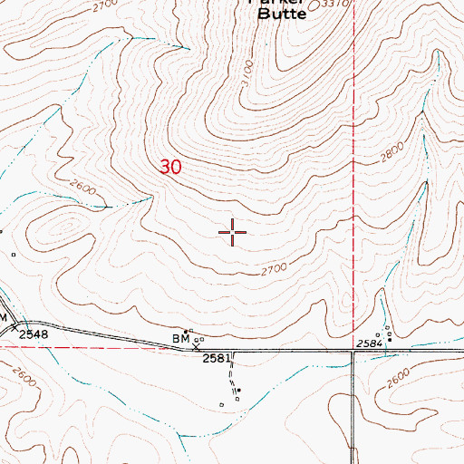 Topographic Map of Hill Airport, WA