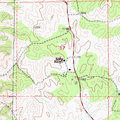 Topographic Map of Klein Ranch, CA
