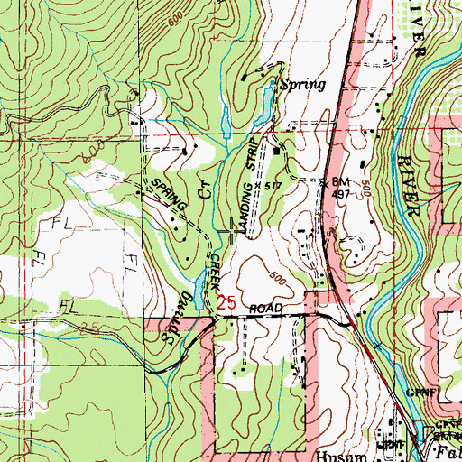Topographic Map of Spring Creek Ranch Airport, WA