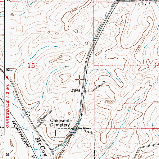 Topographic Map of Oakesdale Airport, WA