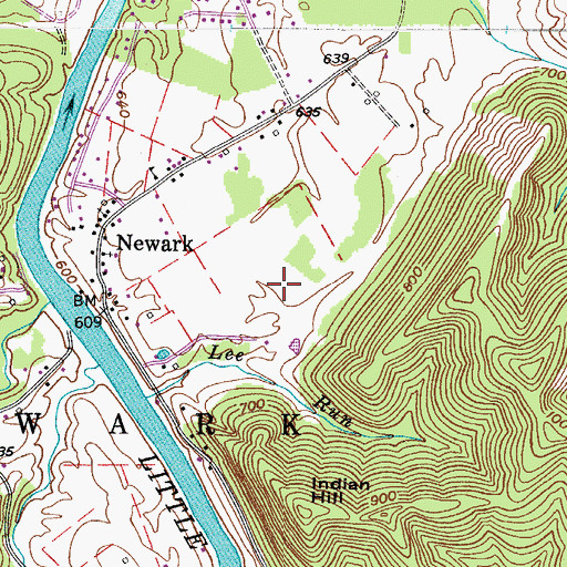 Topographic Map of Hales Landing, WV