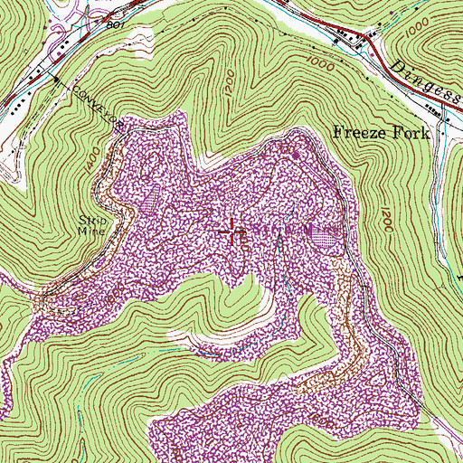 Topographic Map of Logan County Airport, WV