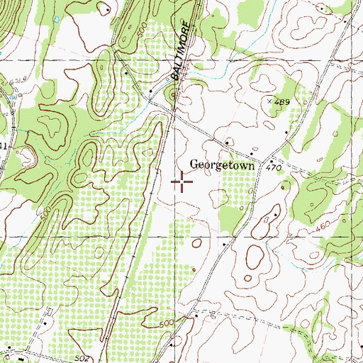 Topographic Map of Green Landings, WV
