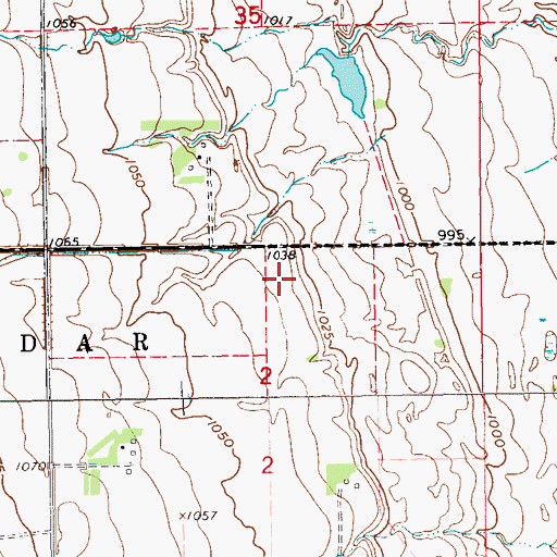 Topographic Map of Olafson Brothers Airport, ND