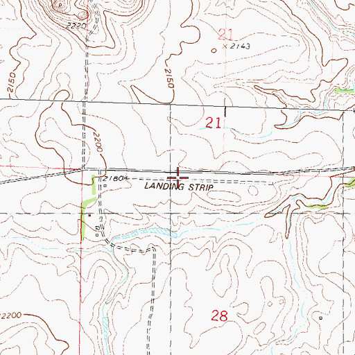 Topographic Map of Fitterer's Strip Airport (historical), ND
