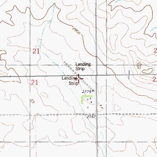 Topographic Map of Boyd's Turf Airport, ND