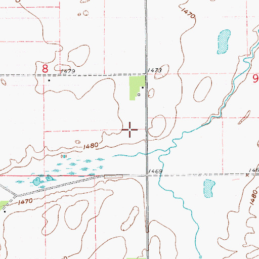 Topographic Map of Breckheimer Airport, ND