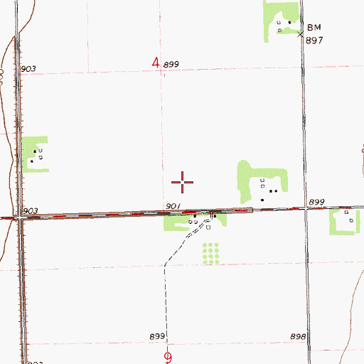 Topographic Map of Walkinshaw Airport, ND