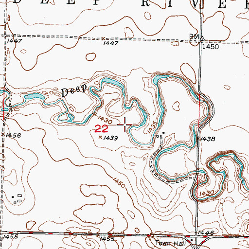 Topographic Map of Rosenau Airport, ND
