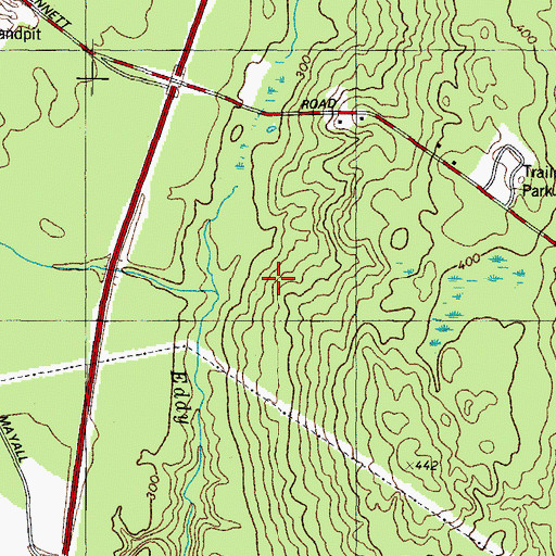 Topographic Map of Cliff Dow Airport, ME