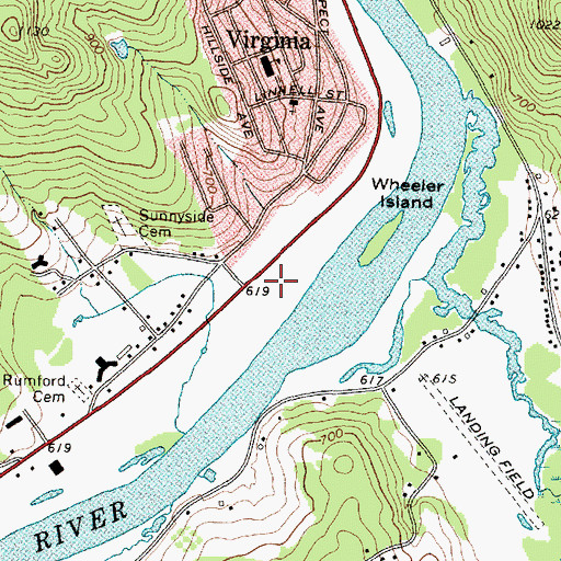 Topographic Map of Zinck Airport, ME