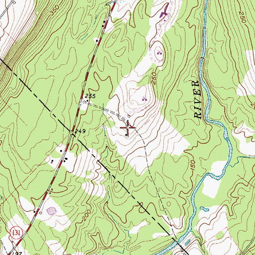 Topographic Map of Ridgeview Airport, ME