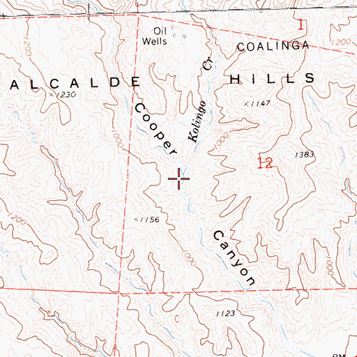 Topographic Map of Kolingo Creek, CA