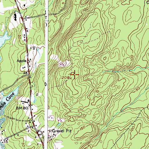 Topographic Map of Ruby Airport, ME