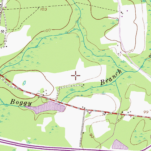 Topographic Map of Crawford Hendrix Farm Airport, GA