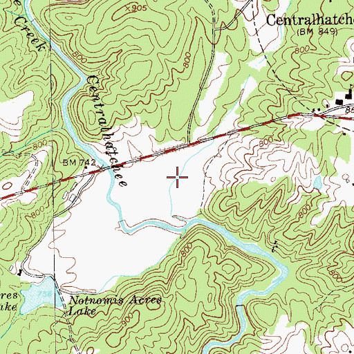 Topographic Map of Sunset Strip, GA