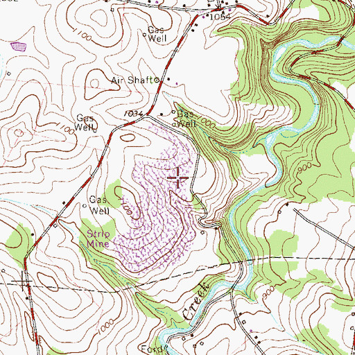 Topographic Map of Muddy Creek Airport, PA