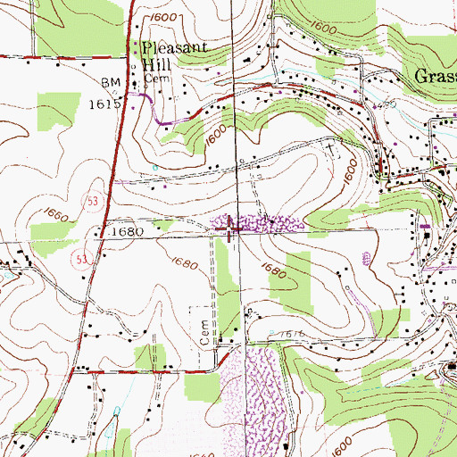 Topographic Map of Folmar Airport, PA