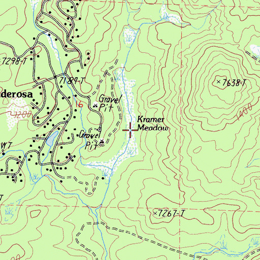 Topographic Map of Kramer Meadow, CA