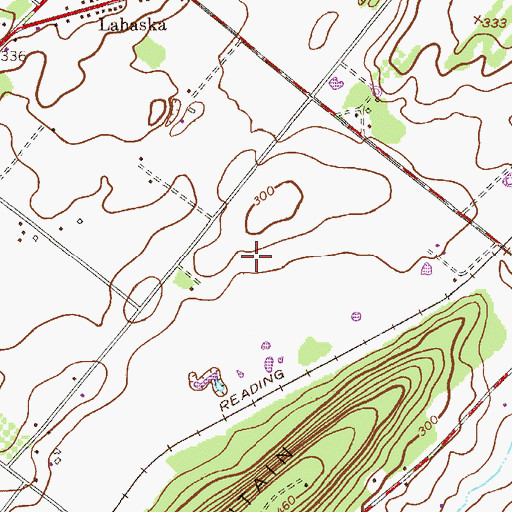Topographic Map of Buckingham Airport (historical), PA