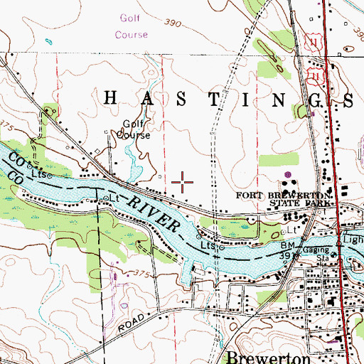 Topographic Map of Riveredge Airpark, NY