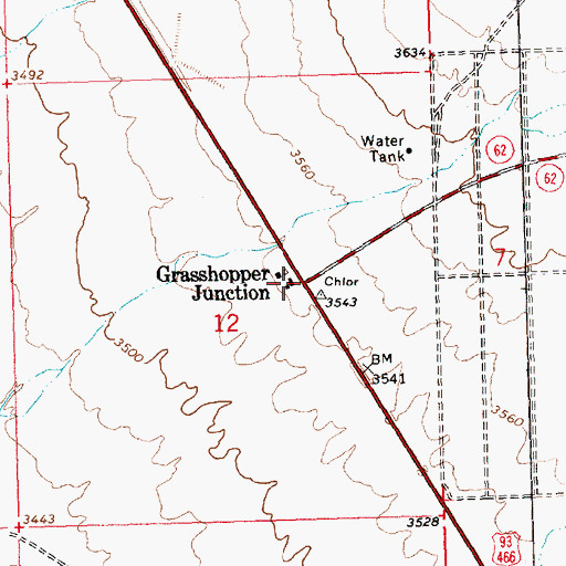 Topographic Map of Grasshopper Junction, AZ