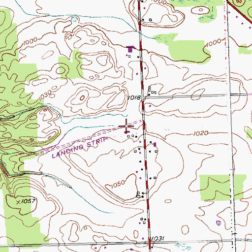 Topographic Map of Bethany Airpark, NY