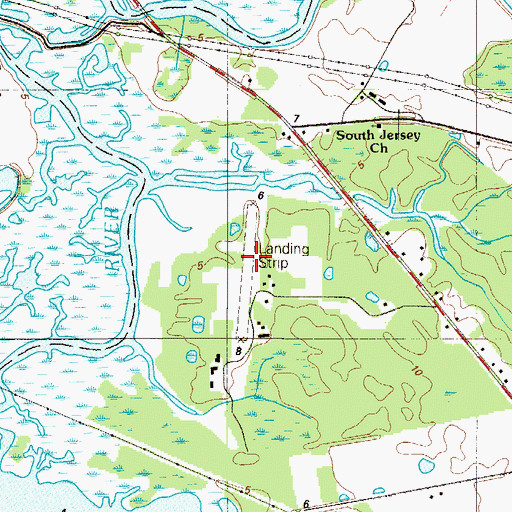 Topographic Map of Rainbow's End Airport, NJ