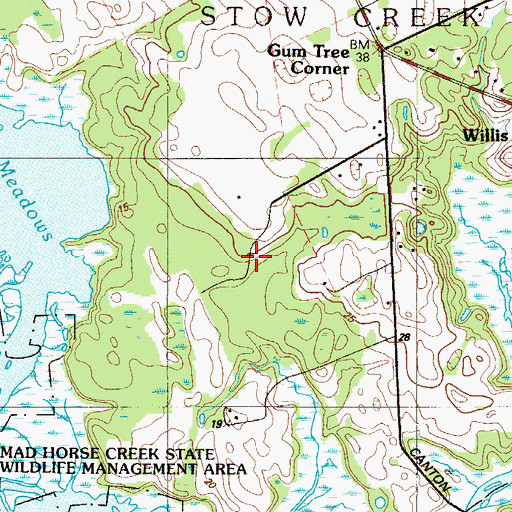 Topographic Map of Hidden Acres Farm Airport, NJ