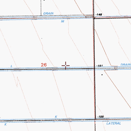 Topographic Map of L Drain, CA
