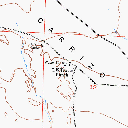 Topographic Map of L E Traver Ranch, CA