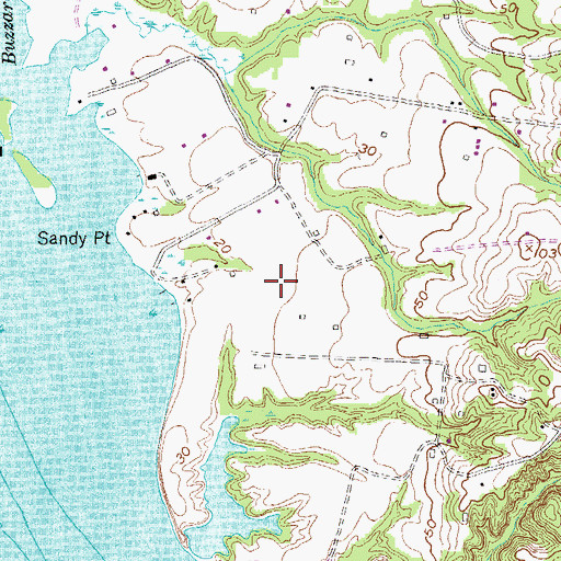 Topographic Map of Sandy Point Airport, MD