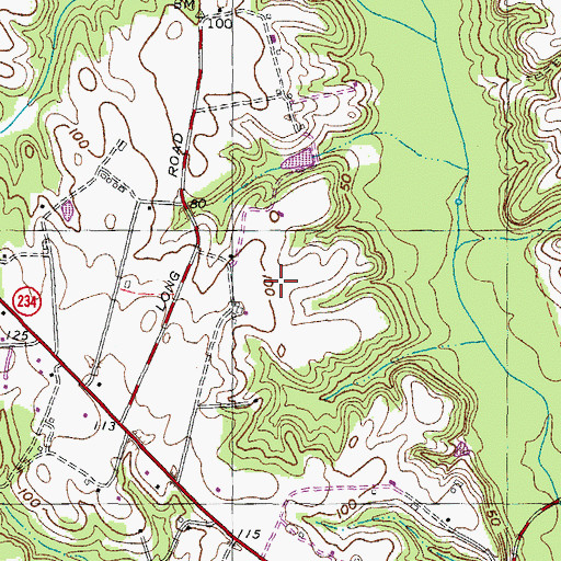 Topographic Map of Clements Airport, MD