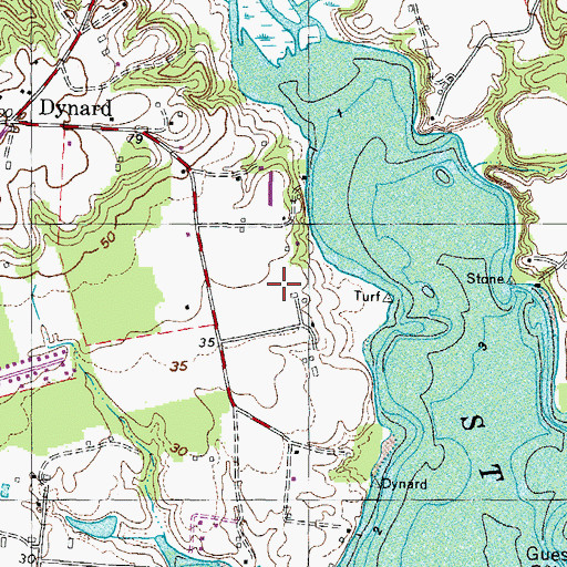 Topographic Map of Recompense Farm Airport, MD