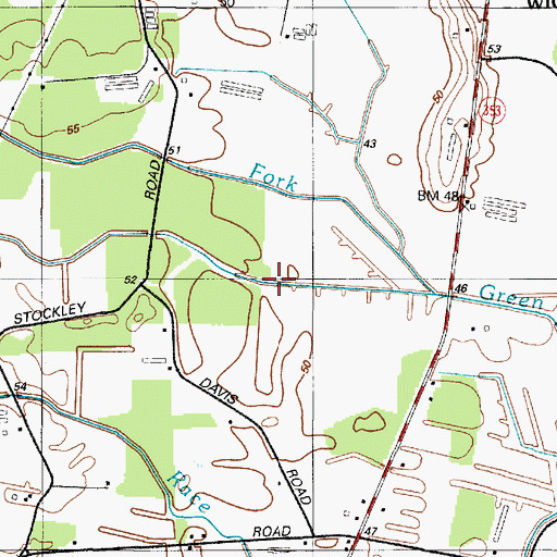 Topographic Map of Delmarvair Airport, MD